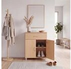 FINEBUY Schuhkommode FB111565 Schuhschrank Buche Optik 60 cm mit Schublade und 2