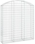 vidaXL Blumentopf Gabione mit Hochbogen 150x30x160/180 cm Verzinktes Eisen (1...