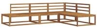 vidaXL Sofaelement Outdoor-Sofagarnitur Natur Massivholz (4 St)