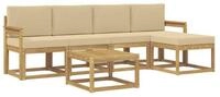 vidaXL Gartenlounge-Set Outdoor-Sofagarnitur mit Kissen 6 pcs Wei&szlig; und Beige,