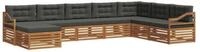 vidaXL Gartenlounge-Set Outdoor-Sofagarnitur mit Kissen 8 pcs Natur und...