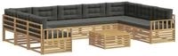vidaXL Gartenlounge-Set Outdoor-Sofagarnitur mit Kissen 10 pcs Wei&szlig; und...