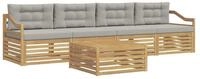 vidaXL Gartenlounge-Set Outdoor-Sofagarnitur 5 pcs Wei&szlig; und Hellgrau...