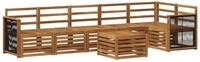 vidaXL Gartenlounge-Set Ecksofa Set 6 pcs Natur Massivholz, (6-tlg)