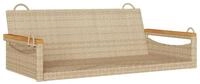 furnicato Gartenbank H&auml;ngebank Beige 109x62x40 cm Poly Rattan (1-St)