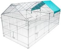 EUGAD Freigehege, mit Dach & Sonnenschutz, T&uuml;r mit Schloss, 220&times;103&times;103 cm