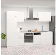 vidaXL K&uuml;chenzeile, 7-tlg. K&uuml;chenzeile Wei&szlig; Holzwerkstoff