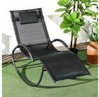 Outsunny Gartenliege Schaukelliege mit Kopfkissen, Schwungliege, 1 St., Schwungstuhl,