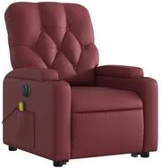 vidaXL Sessel Massagesessel mit Aufstehhilfe Elektrisch Weinrot Kunstleder...