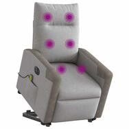vidaXL Sessel Massagesessel mit Aufstehhilfe Elektrisch Wolkengrau Stoff (1-St)
