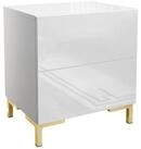 Lookway Nachttisch LINA LUX push open Beine in schwarz und gold matt, Breite 45...