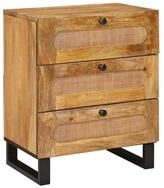 vidaXL Nachttisch Nachttisch Natur 50 x 33 x 62 cm Massivholz (1-St)