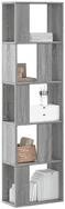 vidaXL B&uuml;cherregal NA B&uuml;cherregal Standregal Bodenregal 5 B&ouml;den Grau Sonoma