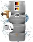 GARANTIA Regentonne CUBUS Gartentank Komplett-Set 1000 L, betongrau