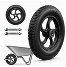 relaxdays Sackkarren-Rad 2er Set Sackkarrenrad 3.25-8 Vollgummi, Schwarz-Schwarz