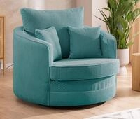 S-Style M&ouml;bel Drehsessel Ted Love Seat XXL 360 Grad drehbar aus Cord-Stoff, mit