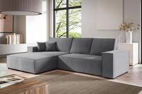 Fun M&ouml;bel Ecksofa Schlafsofa Sofa CORUNIA in Stoff Aragon, Bettkasten,...