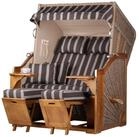 bene living Strandkorb Schleswig Pinie 2-Sitzer - PE mokka - Modell 554, BxTxH: