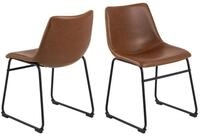ACTONA GROUP Esszimmerstuhl 2er Set Oregon Esszimmerstuhl PU Kunstleder braun. (2 St)