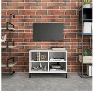 vidaXL TV-Schrank NA TV-Schrank mit Metallbeinen Wei&szlig; 69,5x30x50cm Lowboard