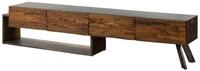 Massivmoebel24 Lowboard SEVILLA (Massivholz), Akazie / Altholz 240x40x50 braun