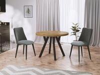 WFL GROUP Esstisch Twixy ausziehbar rund modern mit schwarzen Holzbeinen (MADE...