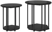vidaXL Beistelltisch, Beistelltisch-Set mit Regal 2 pcs Schwarz Eichen-Optik