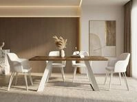 WFL GROUP Esstisch Colter ausziehbar rechteckig loft mit wei&szlig;en Metallbeinen...