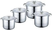 Cheffinger Kochtopf 8 tlg Edelstahl Induktion Kochtopf Topfset Deckel Topf