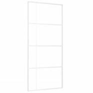 vidaXL Haust&uuml;r Schiebet&uuml;r ESG-Mattglas und Aluminium 90x205 cm Wei&szlig; (1-St)