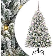 vidaXL Christbaumschmuck K&uuml;nstlicher Weihnachtsbaum Gr&uuml;n und Wei&szlig; 120 cm PVC...