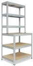 shelfplaza Schwerlastregal PROFI, 190x90x60cm als Werkbank Regal verzinkt,
