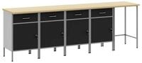 vidaXL Werkzeugschrank Arbeitsschrankset mit Schubladen 5 pcs Schwarz und Grau...