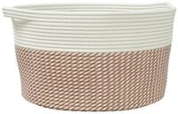 vidaXL Aufbewahrungskorb Aufbewahrungskorb Braun und Wei&szlig; &Oslash;40x25 cm Baumwolle