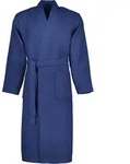Vossen Unisex-Bademantel Wellington-L Kimono Pique, Kimono, 100% Baumwolle blau...