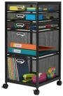 relaxdays Rollcontainer mit 5 Schublade, schwarz, 5 F&auml;cher