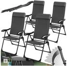 tectake Campingstuhl Faltbarer Aluminium Gartenstuhl mit Kopfpolster, 57 x 65 x...