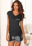 LASCANA Shorty (Set, 2 tlg) im Schwarz-Wei&szlig;-Design