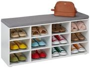 relaxdays Schuhbank mit gepolsterter Sitzfl&auml;che, 12