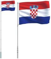 vidaXL Flagge Flagge Kroatiens mit Mast 5,5 m Aluminium
