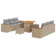 vidaXL Loungesofa Gartensofa-set Beige und Hellgrau 221 x 204 x 85 cm Poly...