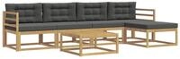vidaXL Gartenlounge-Set Outdoor-Sofagarnitur 6 pcs Wei&szlig; und Anthrazit 79 x 79...