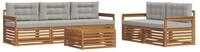 vidaXL Gartenlounge-Set Outdoor-Sofagarnitur mit Kissen 6 pcs Nat&uuml;rlich und