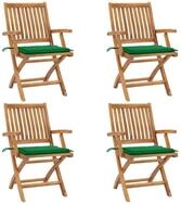vidaXL Gartenstuhl Klappbare Gartenst&uuml;hle mit Kissen 4 Stk. Massivholz (4 St)