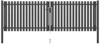vidaXL Gartentor 400 x 100 cm Gartentor Stahl 4x1,5 m Anthrazit Metall...