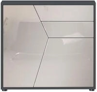 Vladon Kommode Benny (Kommode, mit 2 T&uuml;ren und 2 Schubladen), Schwarz...