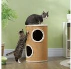 PawHut Kratztonne 60 cm, mit 2 H&ouml;hle, Katzenturm aus Sisal, (Katzenm&ouml;bel,...
