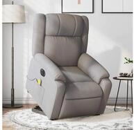 vidaXL Massagesessel, Elektrischer Massagesessel mit Aufstehhilfe Taupe Stoff