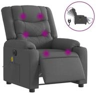 vidaXL Massagesessel, Relaxsessel Elektrisch Dunkelgrau Stoff