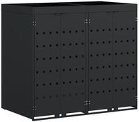 vidaXL M&uuml;lltonnenbox Wagenm&uuml;llbeh&auml;lter f&uuml;r 2 Beh&auml;lter Schwarz 136 x 77,5 x...